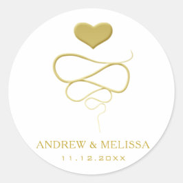 Faux Gold Heart Ornament | Sticker voor weddenscha