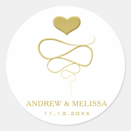 Faux Gold Heart Ornament | Sticker voor weddenscha (Voorkant)