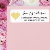Faux Gold Heart Personalize Wedding Valentijnsdag Etiket
