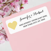 Faux Gold Heart Personalize Wedding Valentijnsdag Etiket