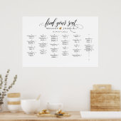 FAUX GOLD HEART SEATING CHART, ALFABETISCH POSTER (Keuken)