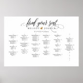 FAUX GOLD HEART SEATING CHART, ALFABETISCH POSTER (Voorkant)