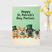 Faux Gold Holiday Pets Card Kaart (Gele Bloem)