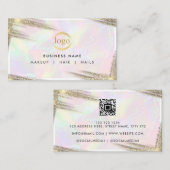 Faux Gold Holographic Professionele Logo Luxe Visitekaartje (Voorkant / Achterkant)