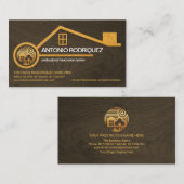 Faux Gold Home Hout Textuur Handyman Visitekaartje (Voorkant / Achterkant)