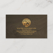 Faux Gold Home Hout Textuur Handyman Visitekaartje (Achterkant)
