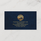 Faux Gold Home Key Blue Grunge Texture Real Estate Visitekaartje (Achterkant)