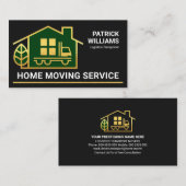 Faux Gold Home Moving Transport Visitekaartje (Voorkant / Achterkant)