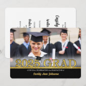 Faux Gold HORZ Foto 2025 Afstudeerfeest Kaart (Voorkant / Achterkant)