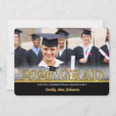 Faux Gold HORZ Foto 2025 Afstudeerfeest Kaart (Voorkant)