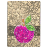 Faux Gold Hot Pink leraren Apple Classroom Naam Klembord (Achterkant)