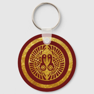  Faux Gold Ikko Ikki Japan Mon Grafisch Sleutelhanger