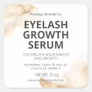 FAUX Gold Ink Wimper Wenkbrauw of Haargroei Serum Vierkante Sticker