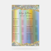 Faux Gold Iridescent Glitter Folie prijslijst Acryl Bord (Voorkant)