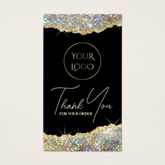 Faux Gold Iridescent glitter pakket Visitekaartje (Voorkant)