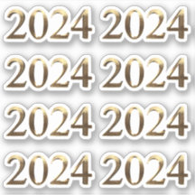 Faux Gold Jaarnummer Gelukkig Nieuwjaar 2024