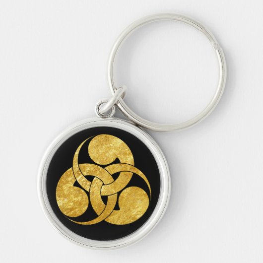 Faux Gold Japan Tadpole Mon Vector Art Sleutelhanger (Voorkant)