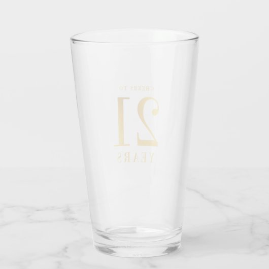 Faux Gold juicht 21 jaar toe Glas (Achterkant)