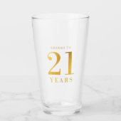 Faux Gold juicht 21 jaar toe Glas (Voorkant)