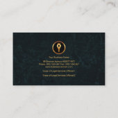 Faux Gold Justice Scales Elegant Grunge Lawyer Visitekaartje (Achterkant)