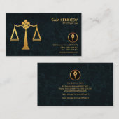 Faux Gold Justice Scales Elegant Grunge Lawyer Visitekaartje (Voorkant / Achterkant)