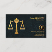 Faux Gold Justice Scales Elegant Grunge Lawyer Visitekaartje (Voorkant)