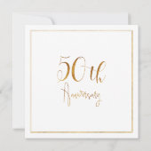 Faux Gold Kalligrafie Lijst 50e Jubileum Kaart (Achterkant)