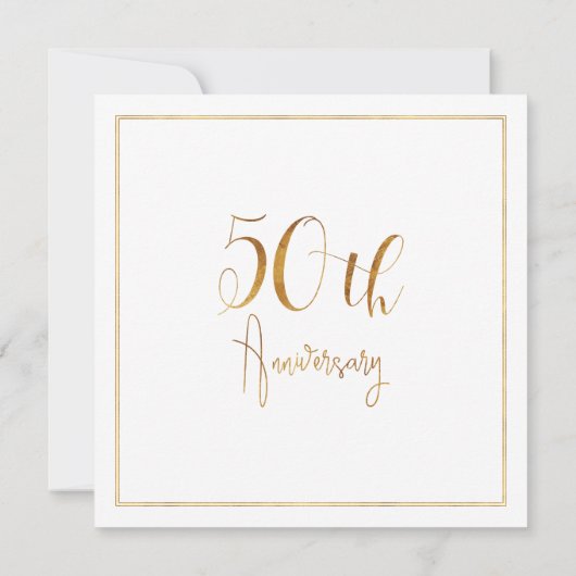 Faux Gold Kalligrafie Lijst 50e Jubileum Kaart (Achterkant)