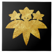  Faux Gold Kamakura Minamoto Japan Mon Art Tegeltje (Voorkant)