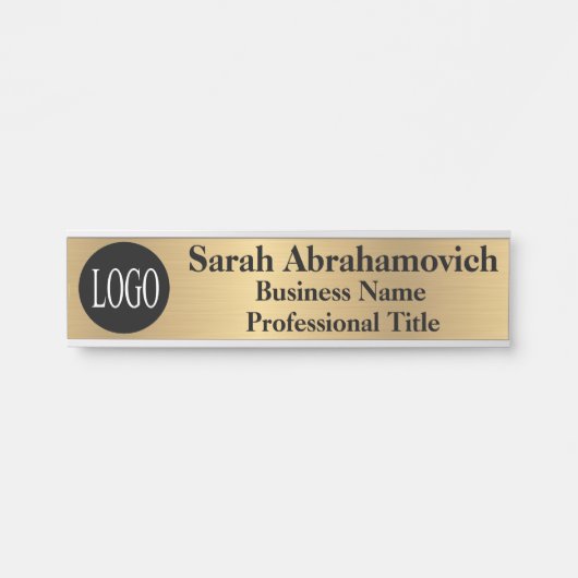 Faux Gold Kantoor Deuren Onderste Business Deurbordje (Voorkant)