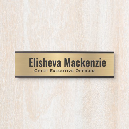 Faux Gold Kantoor Deurnaam Bord Deurbordje (Voorkant)