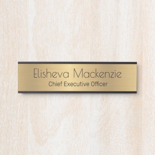 Faux Gold Kantoor Deursignes Naam Bord Deurbordje (Voorkant)