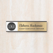 Faux Gold Kantoor Deursignes Uw Logo hier Deurbordje (Voorkant)