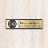 Faux Gold Kantoor Deursignes Uw Logo hier Deurbordje (Voorkant)