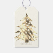 Faux Gold kerstboom Elegant Cadeaulabel (Voorkant)