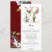 Faux Gold Kerstvakantie Trouwkaart Menu (Voorkant / Achterkant)