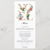 Faux Gold Kerstvakantie Trouwkaart Menu (Voorkant)