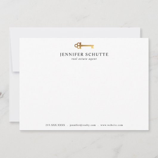 Faux Gold Key - Speciaal aangepaste grafische vorm Notitiekaartje (Voorkant)