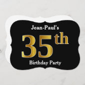 Faux Gold Kijk 35th Birthday Party + aangepaste na Kaart (Voorkant / Achterkant)