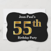 Faux Gold Kijk 55th Birthday Party + aangepaste na Kaart (Voorkant)