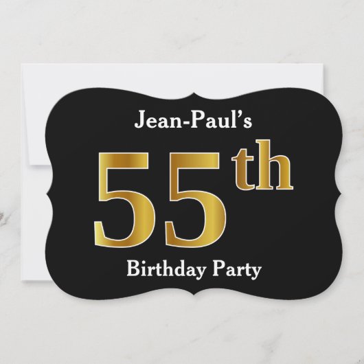 Faux Gold Kijk 55th Birthday Party + aangepaste na Kaart (Voorkant)