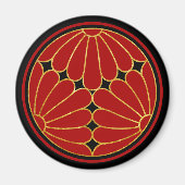  Faux Gold Kiku Chrysanthemum Mon Grafisch Magneet (Voorkant)