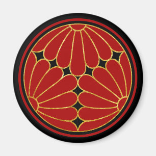 Faux Gold Kiku Chrysanthemum Mon Grafisch Magneet