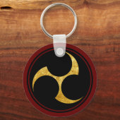  Faux Gold Kobayakawa Japan Mon Grafisch Sleutelhanger (Voorkant)