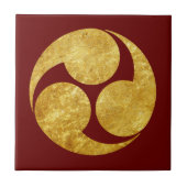 Faux Gold Kobayakawa Japan Mon Oriental Tegeltje (Voorkant)