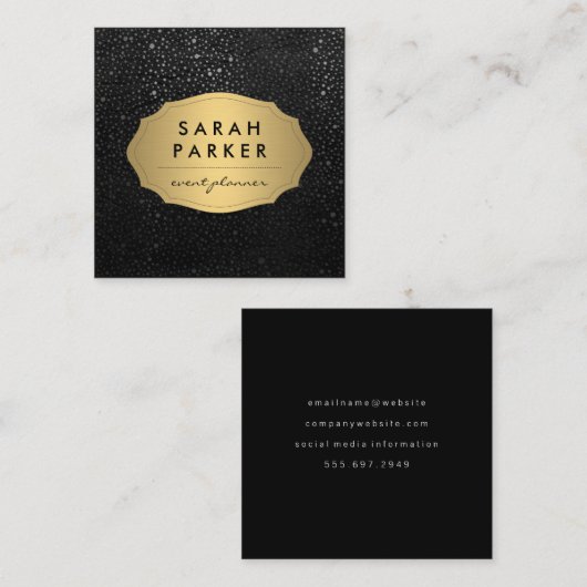 Faux Gold Label met Chic Metallic Dot Pattern (Voorkant / Achterkant)