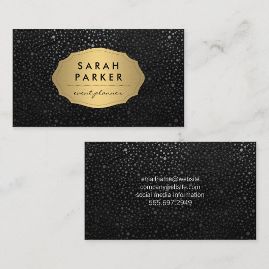 Faux Gold Label met Chic Metallic Dot Pattern (Voorkant / Achterkant)