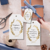 Faux Gold Labels Laurel Olive Wreatf Wedding Cadeaulabel