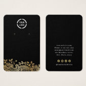 Faux Gold lace, aangepast zwart logo-oorscherm Visitekaartje (Voorkant /achterkant)