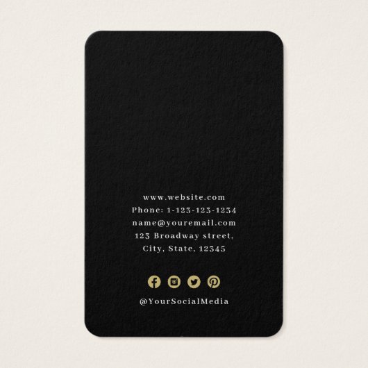 Faux Gold lace, aangepast zwart logo-oorscherm Visitekaartje (Achterkant)